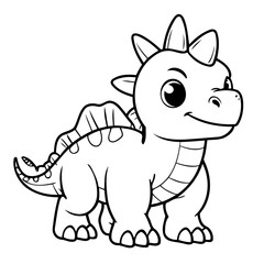 Simple vector illustration of Dino outline for colouring page