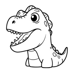 Simple vector illustration of TRex for kids coloring page