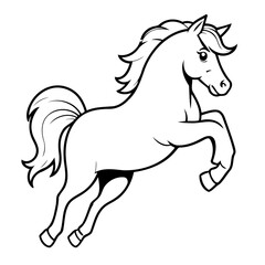 Cute vector illustration Horse drawing colouring activity