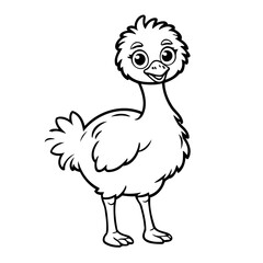 Vector illustration of a cute Emu doodle colouring activity for kids