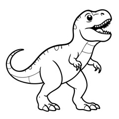 Vector illustration of a cute TRex drawing for children page