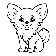 Cute vector illustration Papillion doodle for toddlers worksheet