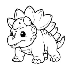 Simple vector illustration of Ankylosaurus for kids colouring worksheet