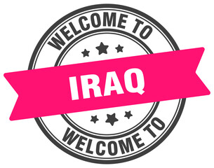 Welcome to Iraq stamp. Iraq round sign