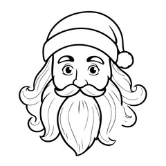 Vector illustration of a cute Santa drawing for kids colouring activity
