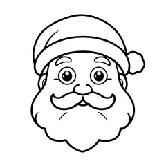 Vector illustration of a cute Santa doodle for children worksheet