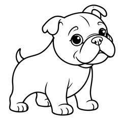 Cute vector illustration Bulldog doodle for children worksheet