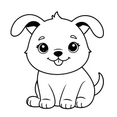 Simple vector illustration of Puppy doodle for toddlers worksheet
