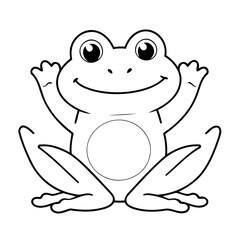 Cute vector illustration Bullfrog doodle for children worksheet