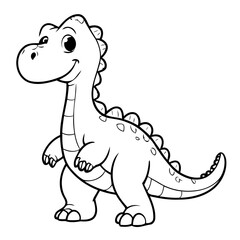 Cute vector illustration Dino drawing colouring activity