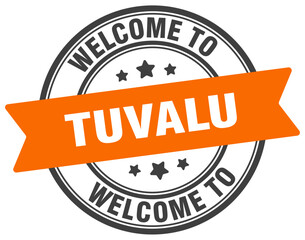 Fototapeta premium Welcome to Tuvalu stamp. Tuvalu round sign