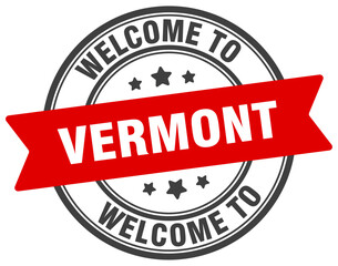 Welcome to Vermont stamp. Vermont round sign