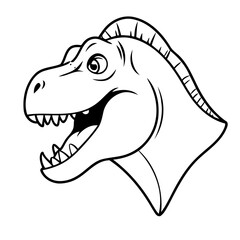 Vector illustration of a cute TRex doodle for toddlers coloring activity