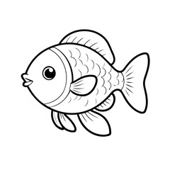 Cute vector illustration fish hand drawn for toddlers