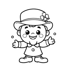 Cute vector illustration StPatricks doodle for toddlers coloring activity