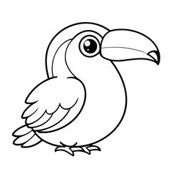 Cute vector illustration Toucan doodle colouring activity for kids