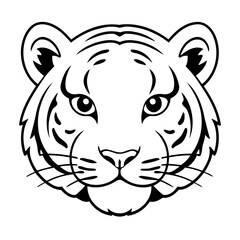 Vector illustration of a cute Tiger drawing colouring activity
