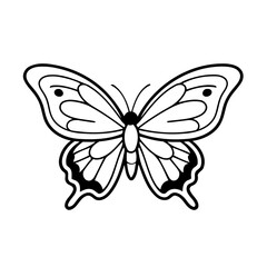 Vector illustration of a cute butterfly doodle for toddlers coloring activity