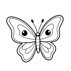 Cute vector illustration Butterfly drawing for kids page