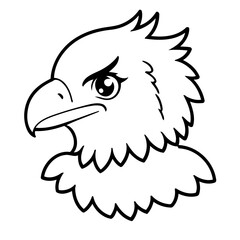 Vector illustration of a cute Eagle doodle drawing for kids page