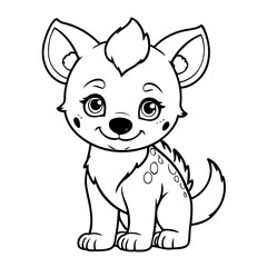 Cute vector illustration Hyena doodle for kids colouring page
