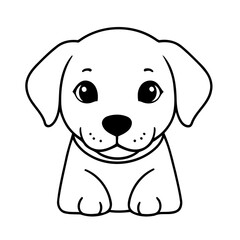 Vector illustration of a cute labrador doodle colouring activity for kids