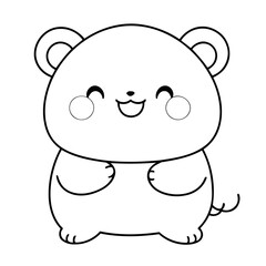 Vector illustration of a cute Kawaii doodle colouring activity for kids