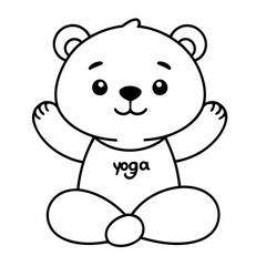 Cute vector illustration Bear hand drawn for toddlers