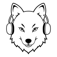 Simple vector illustration of Wolf doodle for toddlers worksheet