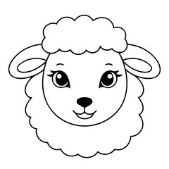 Cute vector illustration Sheep for kids coloring activity page