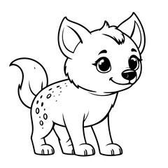Cute vector illustration Hyena drawing colouring activity
