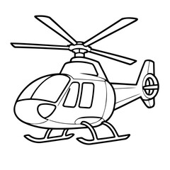 Vector illustration of a cute Helicopter drawing for kids colouring activity