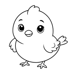 Cute vector illustration Bird doodle for children worksheet