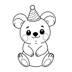 Vector illustration of a cute Koala drawing for children page