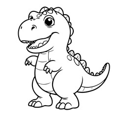Simple vector illustration of TRex drawing for toddlers book