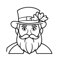 Cute vector illustration StPatricks drawing for kids colouring activity