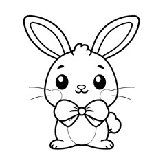 Cute vector illustration Bunny for toddlers colouring page