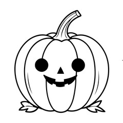 Cute vector illustration Pumpkin doodle colouring activity for kids