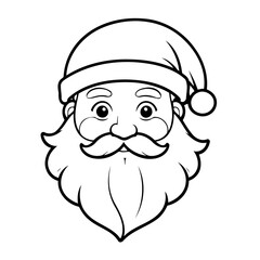 Fototapeta premium Vector illustration of a cute Santa drawing for toddlers colouring page