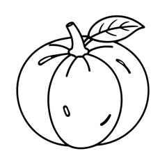 Vector illustration of a cute Tomato doodle for toddlers colouring page