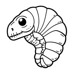 Simple vector illustration of Fossil outline for colouring page