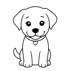Cute vector illustration labrador hand drawn for kids page