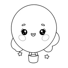 Simple vector illustration of Balloon doodle for toddlers worksheet