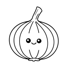 Simple vector illustration of Onion for kids coloring page