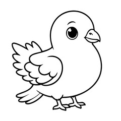Cute vector illustration pigeon doodle colouring activity for kids