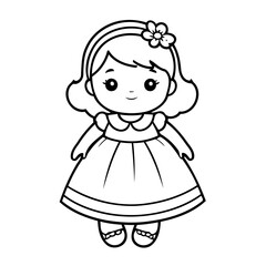 Vector illustration of a cute Frock drawing for toddlers book