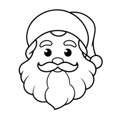 Cute vector illustration Santa for children colouring activity