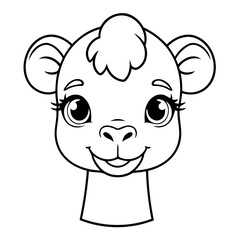 Cute vector illustration Camel doodle for toddlers coloring activity