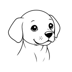 Cute vector illustration labrador doodle for toddlers colouring page