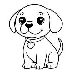 Cute vector illustration Beagle drawing for toddlers colouring page